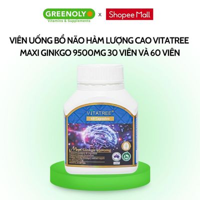 Viên Uống Bổ Não Tăng Cường Tuần Hoàn Máu Não Vitatree Maxi Ginkgo 9500mg