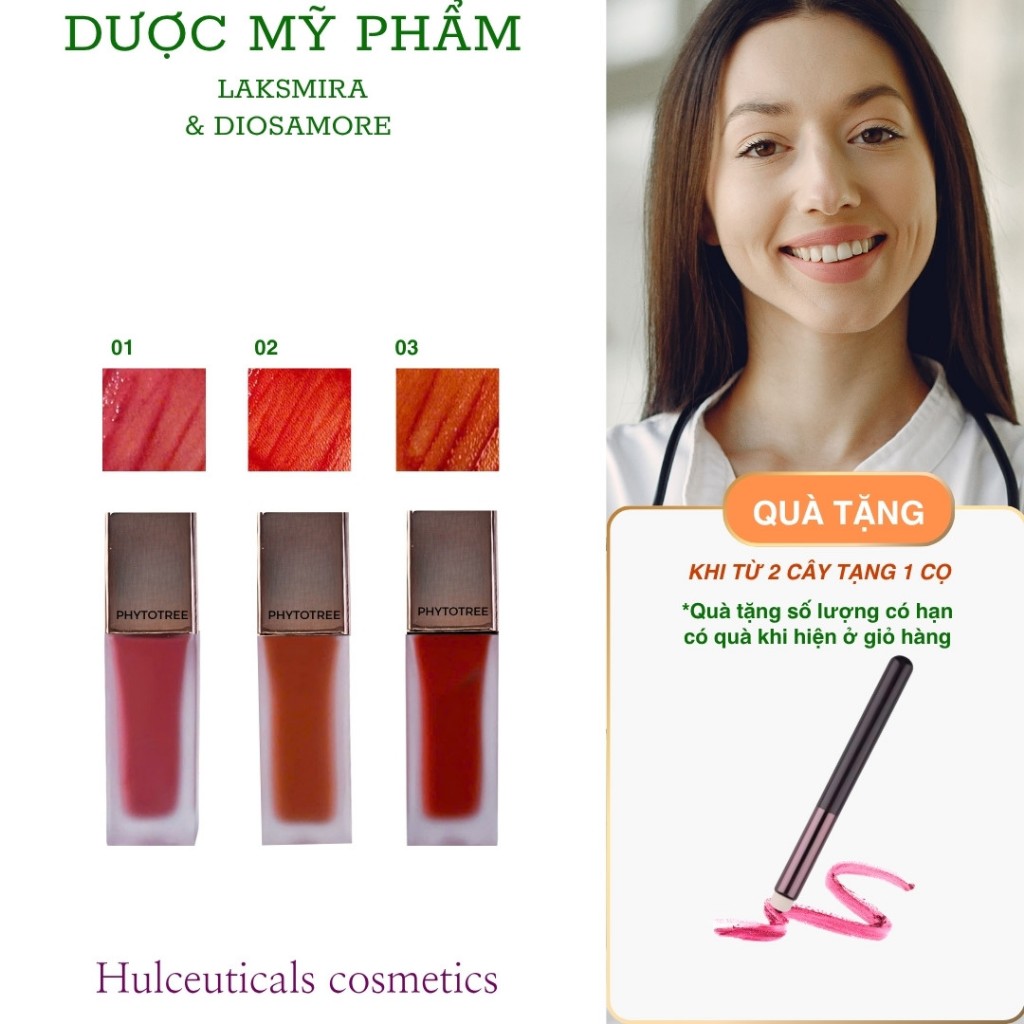 Son Bóng Lì PHYTOTREE TWENTY FOUR HOUR VELVET TINT 24h Velvet Tint Đủ Màu 6g