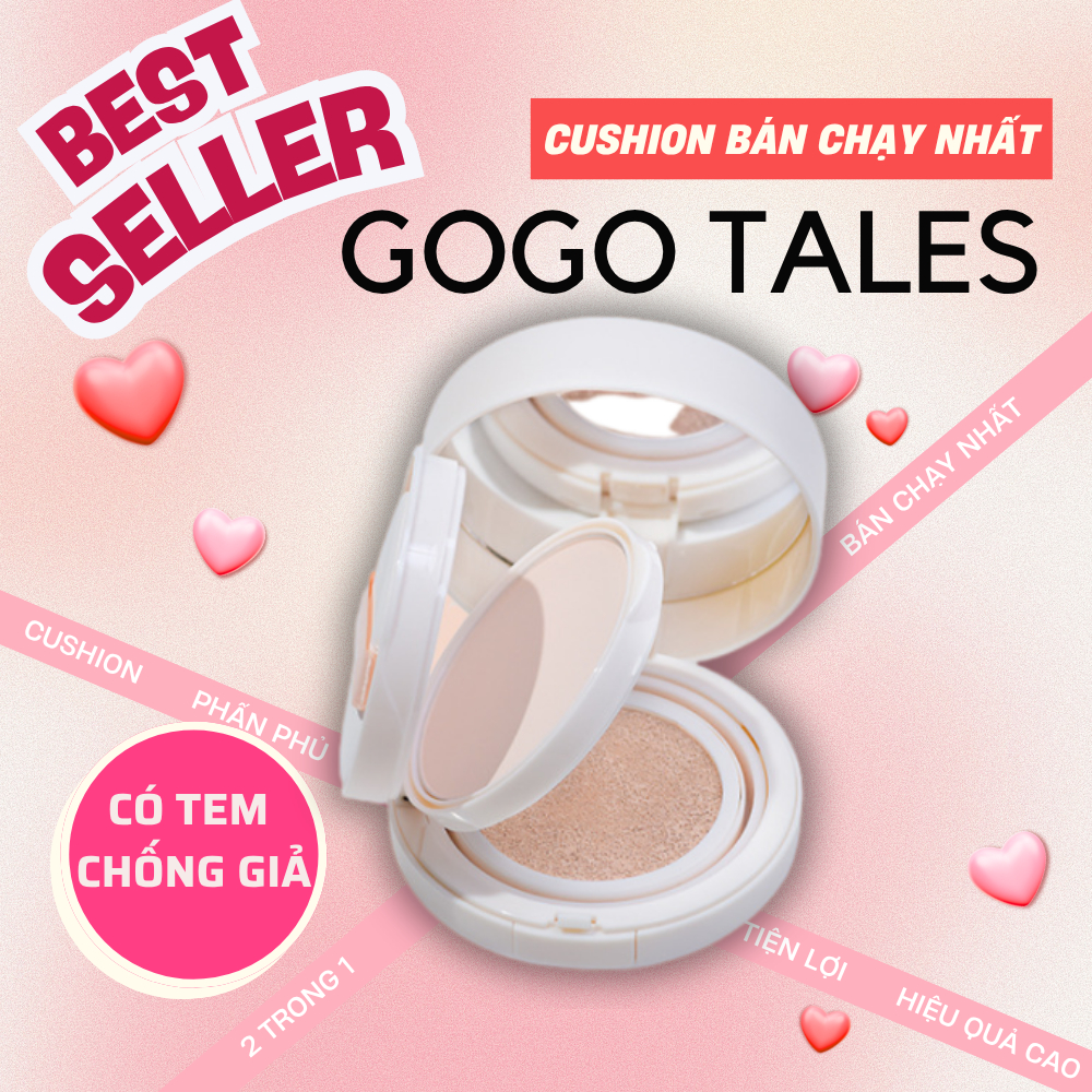 Cushion Phấn Phủ Kết Hợp 2 Tầng GOGO TALES Light And Nude Pressed Powder Cushion Cream GT361 - GogoT