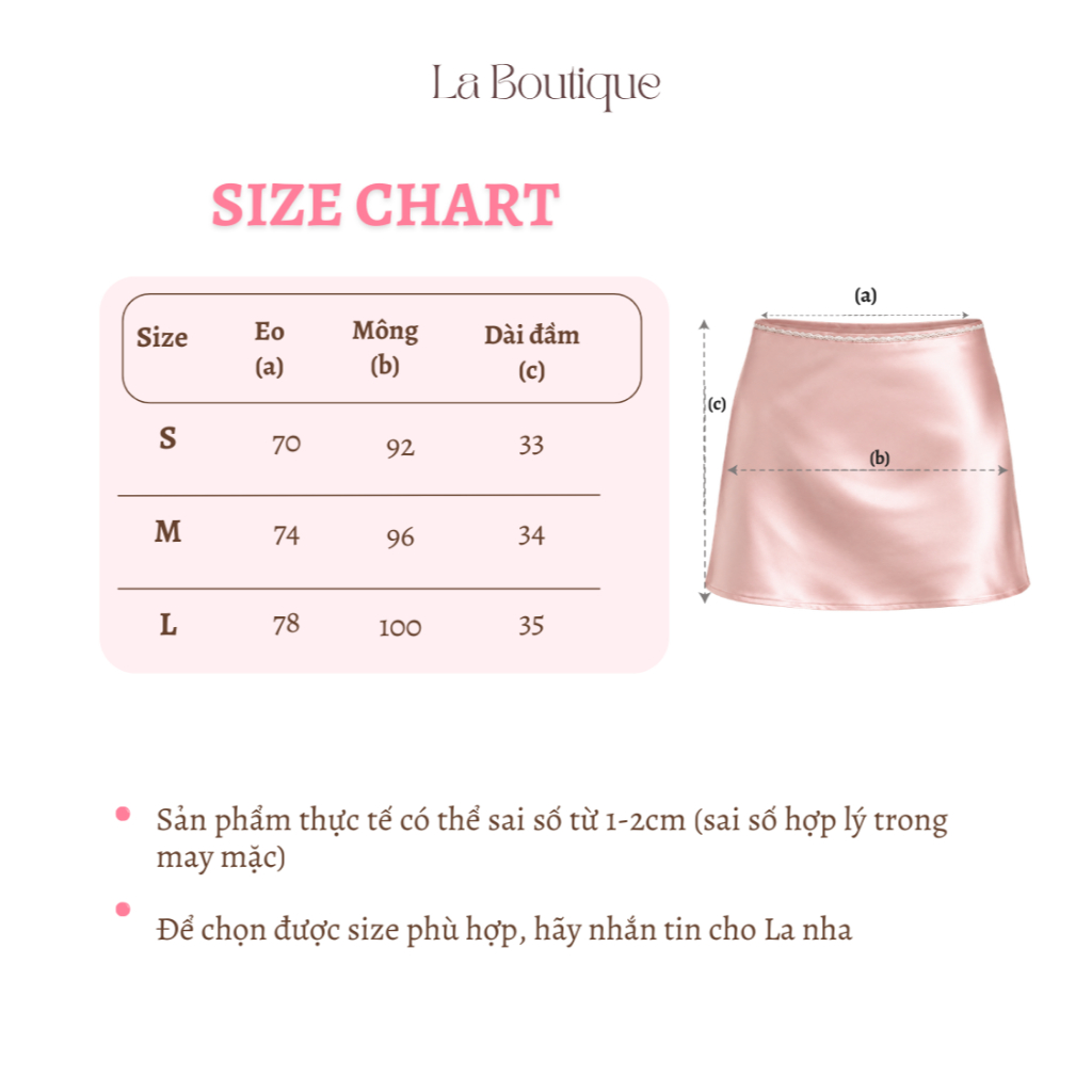 Chân váy lụa ngắn cạp trễ viền ren, váy nữ sexy nhẹ có quần trong La Boutique SS26 - VN007-2605LAT | BigBuy360 - bigbuy360.vn