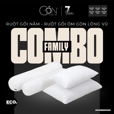 [Family] Combo Ruột Gối Nằm & Ruột Gối Ôm Gòn Lông Vũ Cho Gia Đình Gòn Bedding Cao Cấp Nhiều Kích Thước