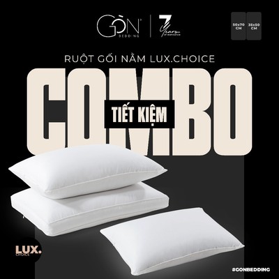 Combo Ruột Gối Gòn Lông Vũ Cao Cấp Lux. Choice Gòn Bedding Kích Thước 50x70 cm | 35x50 cm