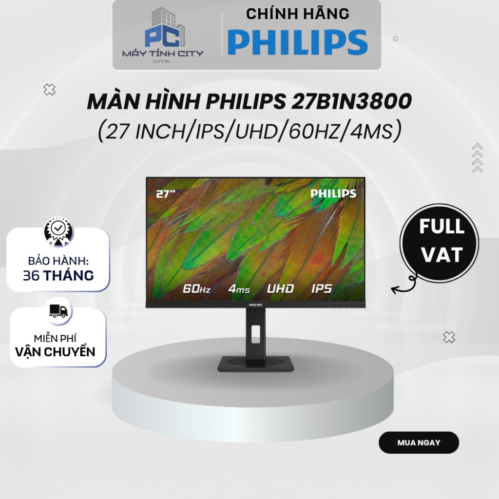 Màn hình Philips 27B1N3800 (27 inch/IPS/UHD/60Hz/4ms) - Hàng chính hãng