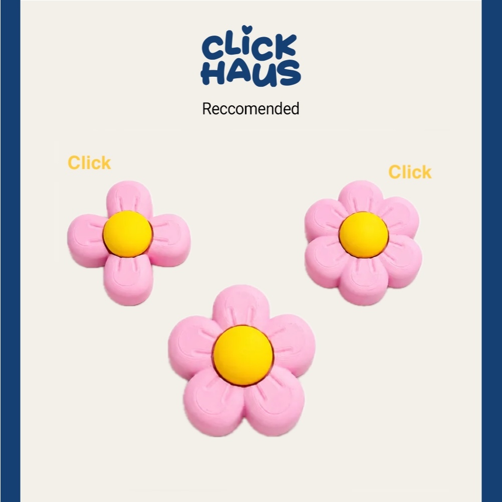 [CLICKER/ FIDGET] Móc Khóa Hoa nhí Clicker 3D | Strawberry Fidget Toy | Quà Tặng FLOWER Clicker Clic
