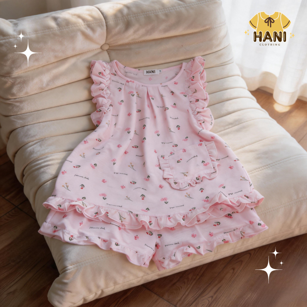 [BigSize40-90kg] Đồ bộ ngủ 2 dây đũi xốp/cotton hàn freesize | Set đồ ngủ mặc nhà họa tiết Molly Fas