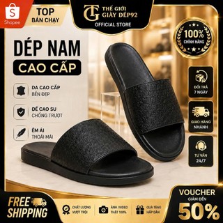 DÉP  NAM Chữ D.i QUAI NGANG DA BÒ DẬP NỔI FULL  BOX