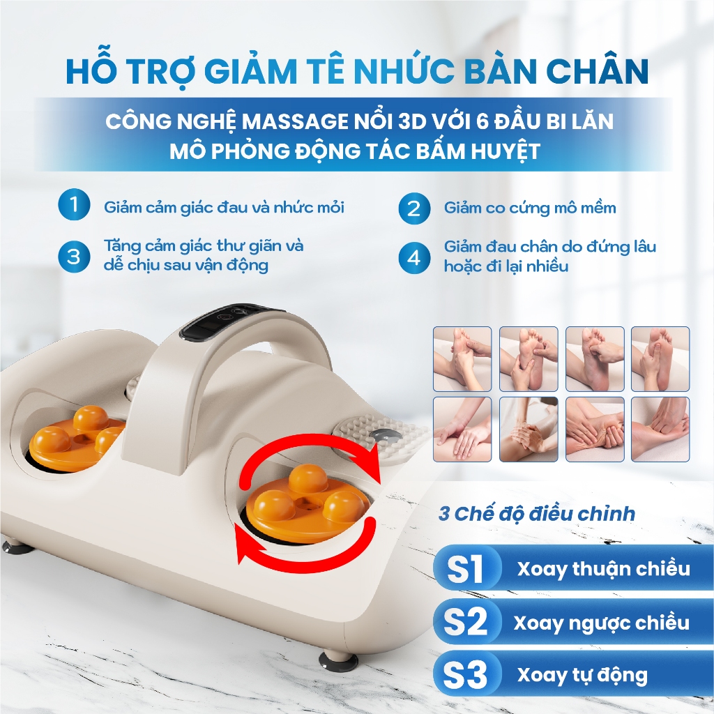 Máy Massage Bàn Chân BUMAS M15 -  Máy Massage Chân Rung Bấm Huyệt - Giảm Đau Gót Chân, Gan Bàn Chân | BigBuy360 - bigbuy360.vn