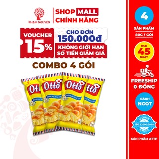 [VOUCHER 15% CHO ĐƠN 150K] Combo 4 Gói Bánh mì Hoa Cúc Mini Otto Phạm Nguyên - Otto Mini Brioche Tressée 80g