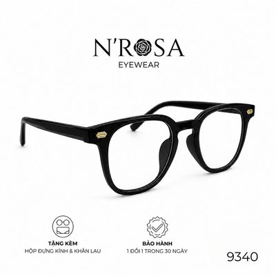Gọng Kính N’ROSA 9340 – Form Wayfarer Hiện Đại, Nhựa Cao Cấp Siêu Bền, Đa Dạng Sắc Thái Trong Suốt
