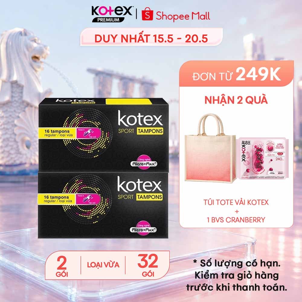 Combo 2 Kotex Tampon gói 16 miếng