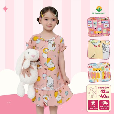 Đầm váy bé gái chất Cotton Rayon mềm mịn thoáng mát thời trang Việt Thắng - V63.6502