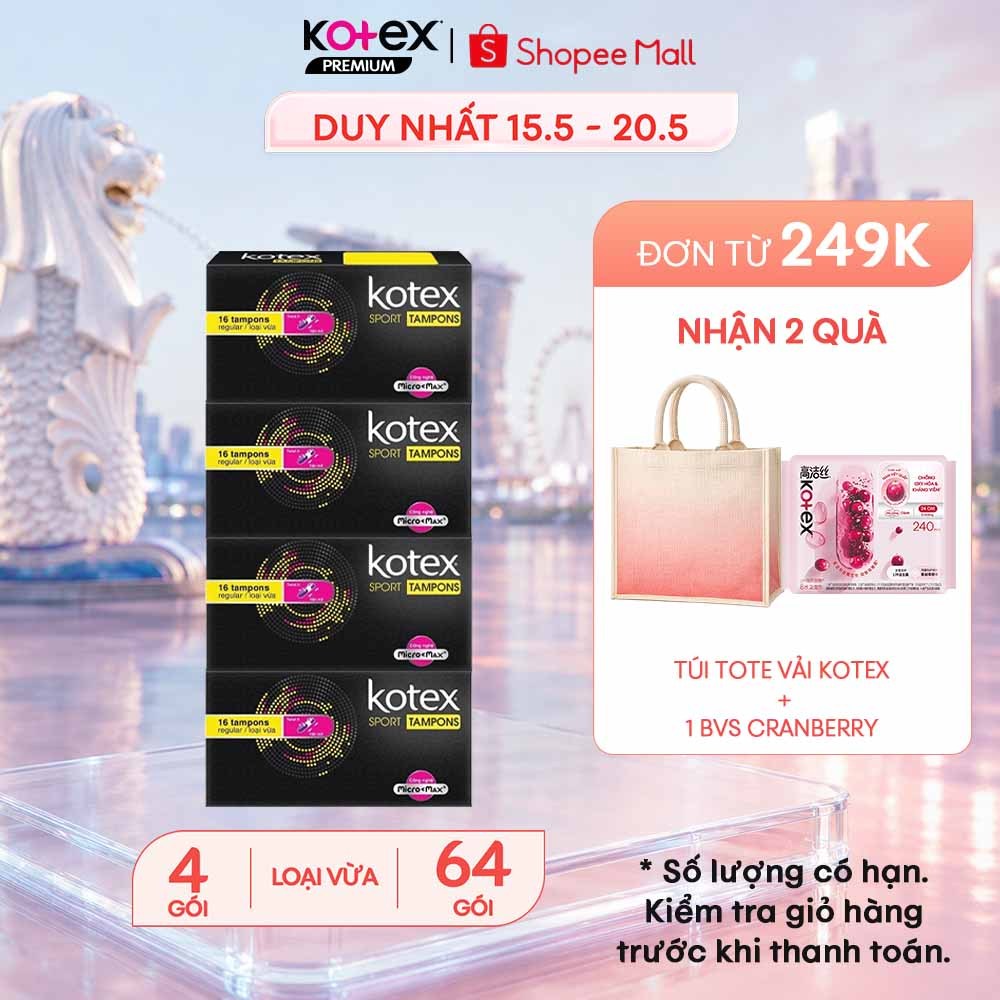 Combo 4 Kotex Tampon gói 16 miếng