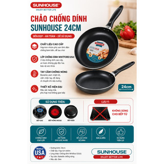 🍳🍳 chảo chống dính 24 cm sunhouse ct24c 🍳🍳