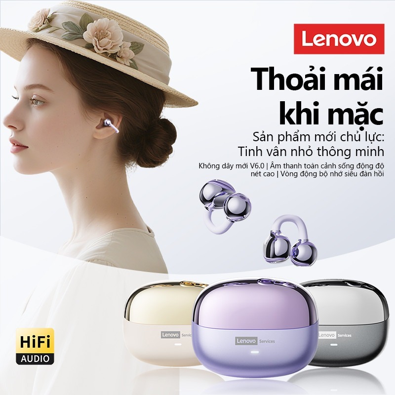 [Kèm khuyên tai] Lenovo LE302 Tai nghe Bluetooth kẹp tai không đau thời trang pin trâu | BigBuy360 - bigbuy360.vn