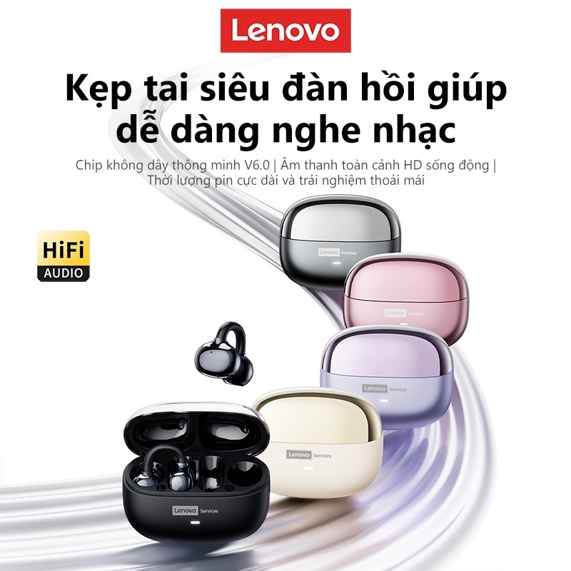 [Kèm khuyên tai] Lenovo LE302 Tai nghe Bluetooth kẹp tai không đau thời trang pin trâu | BigBuy360 - bigbuy360.vn