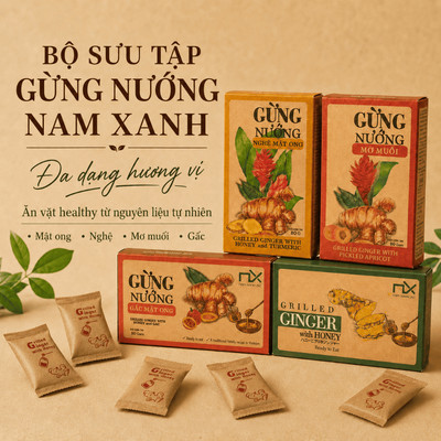 Bộ Sưu Tập Gừng Nướng Nam Xanh, Gừng Ăn Vặt Healthy, Khử Hôi Miệng, Giữ Ấm Cơ Thể, Hương Vị Độc Đáo