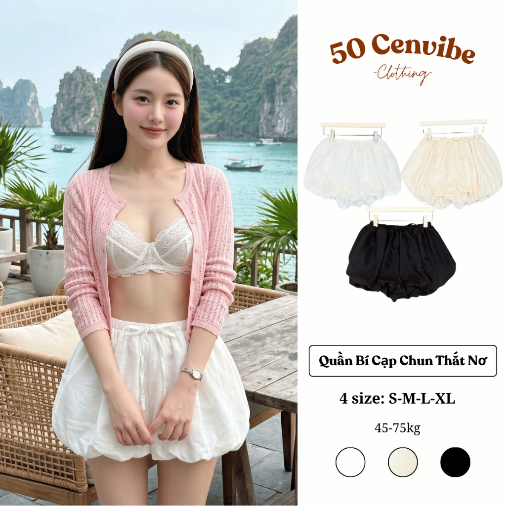 Quần Bí Nữ Cạp Chun Form Rộng Trơn Dáng Rộng Có Bigsize 45-75kg Phong Cách Korea (50 Cenvibe.Clothin