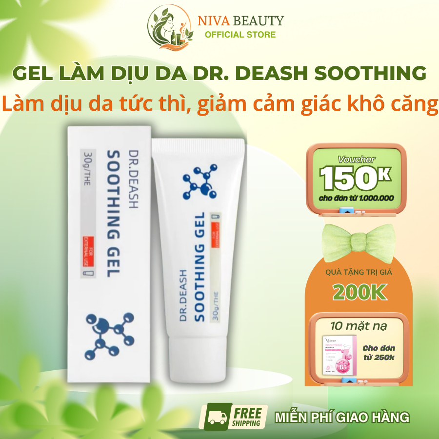 Gel làm dịu da Dr. Deash Soothing làm dịu da tức thì, giảm cảm giác khô căng, ROSY,ngứa, M1