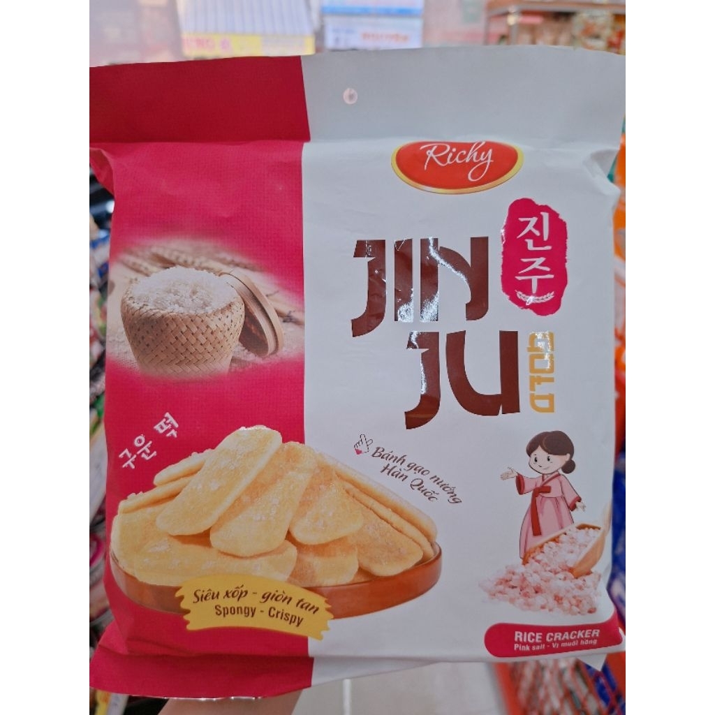 [Chính hãng] RICHY Bánh gạo JINJU vị muối hồng 134,4g (bên trong có 16 gói lẻ)