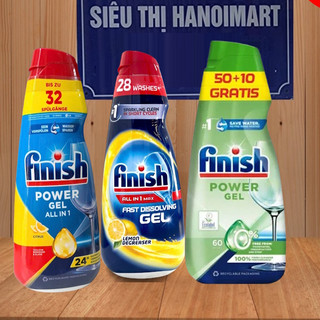 Xà phòng nước rửa bát Finish Gel All in 1 Max 1000ml + Muối rửa bát finish 1kg + Nước làm bóng bát finish 400ml combo