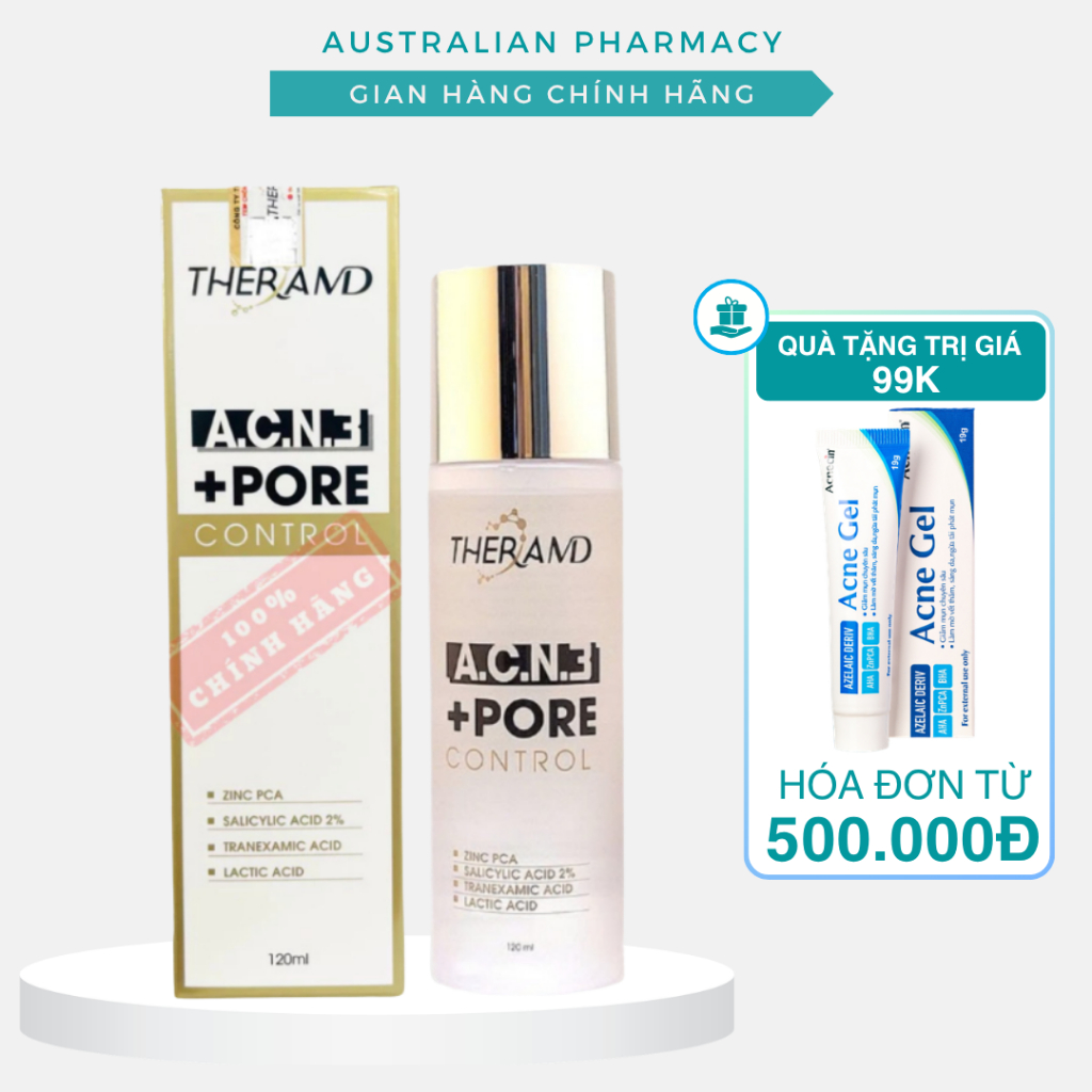 TY] Dung Dịch Tẩy Tế Bào Chết BHA Theramd A.C.N.3+PORE Control BHA 2% & Zinc PCA  120ml