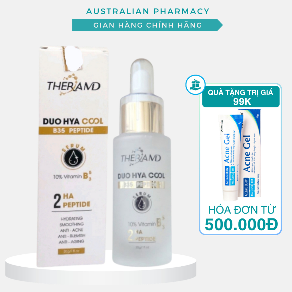 [CTY] Tinh Chất Cấp Ẩm,Phục Hồi Da TheraMD Duo Hya Cool B35 Peptide Serum HA B5 B3 30g