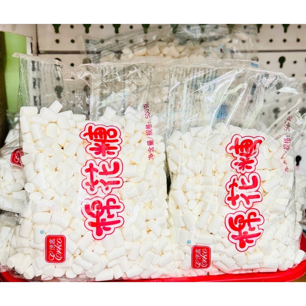 Kẹo Marsh mallow trắng 500gram - Nguyên liệu kẹo Nougat
