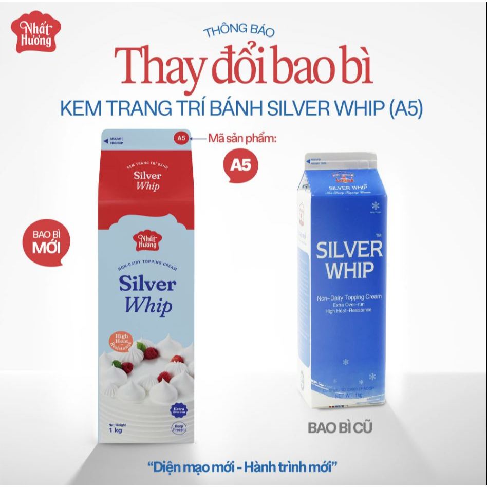 Kem topping Silver Whip(A5) - Kem topping trang trí bánh, làm đồ pha chế ( ship hỏa tốc)