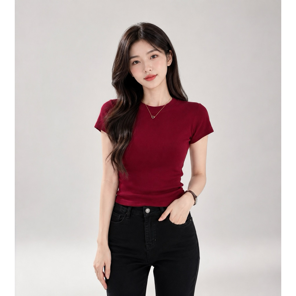 Áo thun ôm cổ tròn ARÉNE | BigBuy360 - bigbuy360.vn