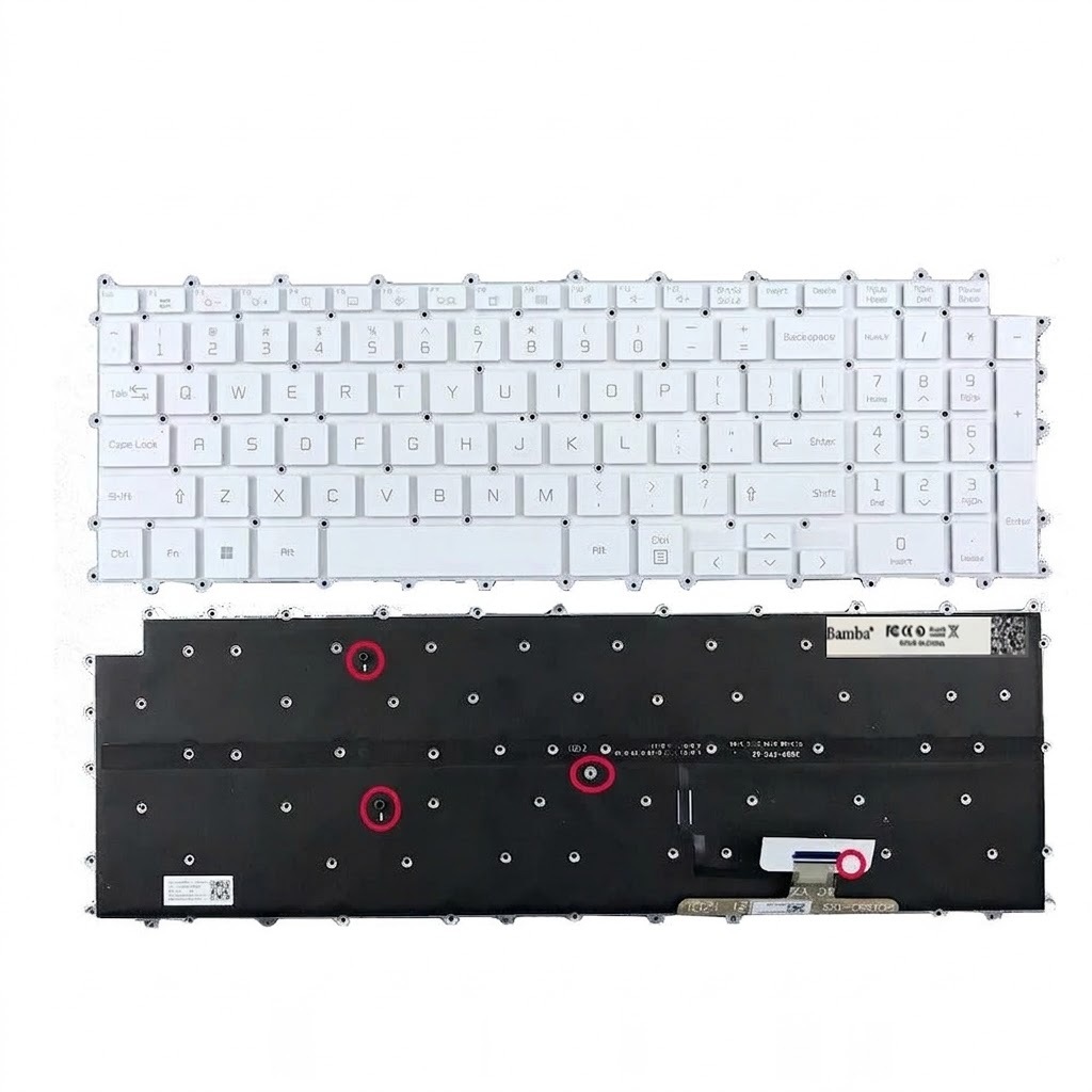Bàn phím laptop LG Gram 17Z90P 17Z90PE 17Z90P-G 17Z90P-K 17Z90P-N 17Z95P (Màu trắng + Có Đèn)