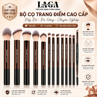Bộ 13 cọ make up lông mềm ống nhôm tay cầm pha lê chất lượng cao MAANGE