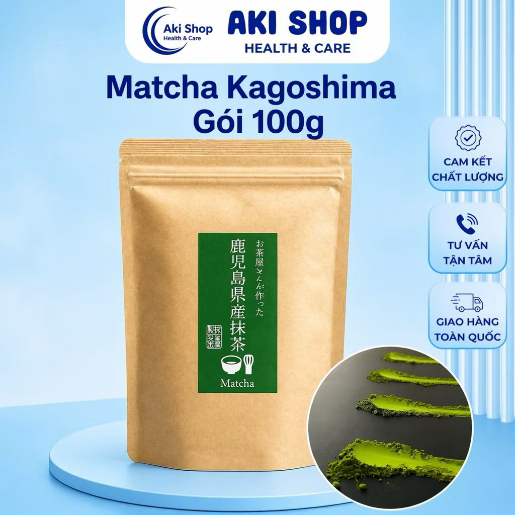 Trà Matcha Kagoshima Nguyên Chất Bag 100g Nhật Bản
