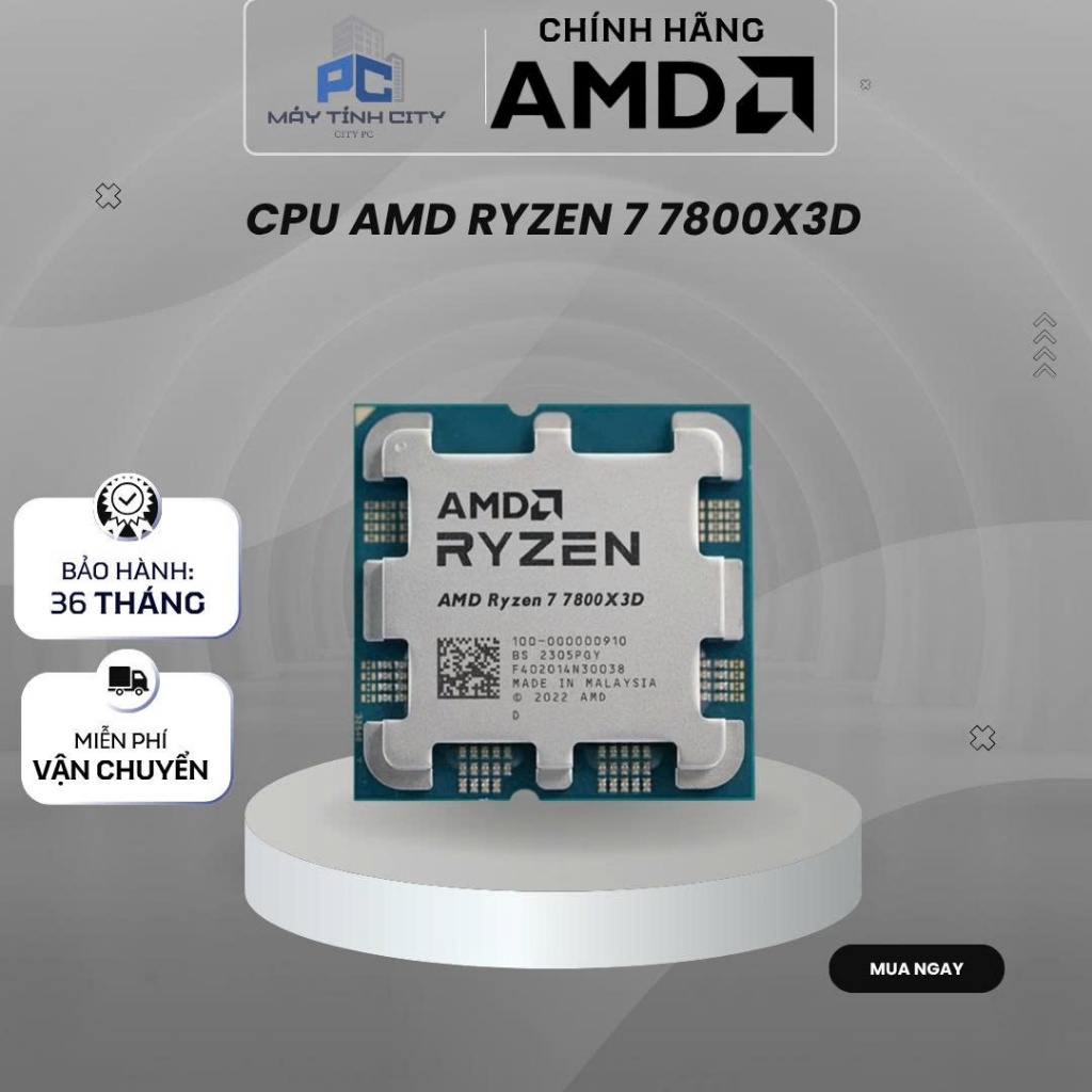 CPU AMD RYZEN 7 7800X3D AM5 Tray - BẢO HÀNH 3 NĂM