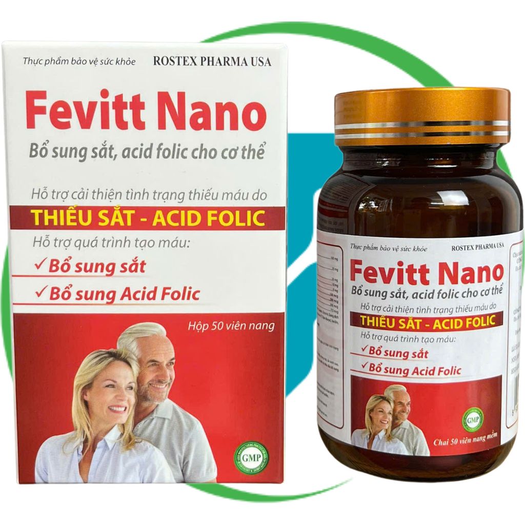 (CHAI) Fevitt Nano Chữ Đỏ Chai 50 Viên - Rostex - Vinaphar - Vitamin Phục Hồi