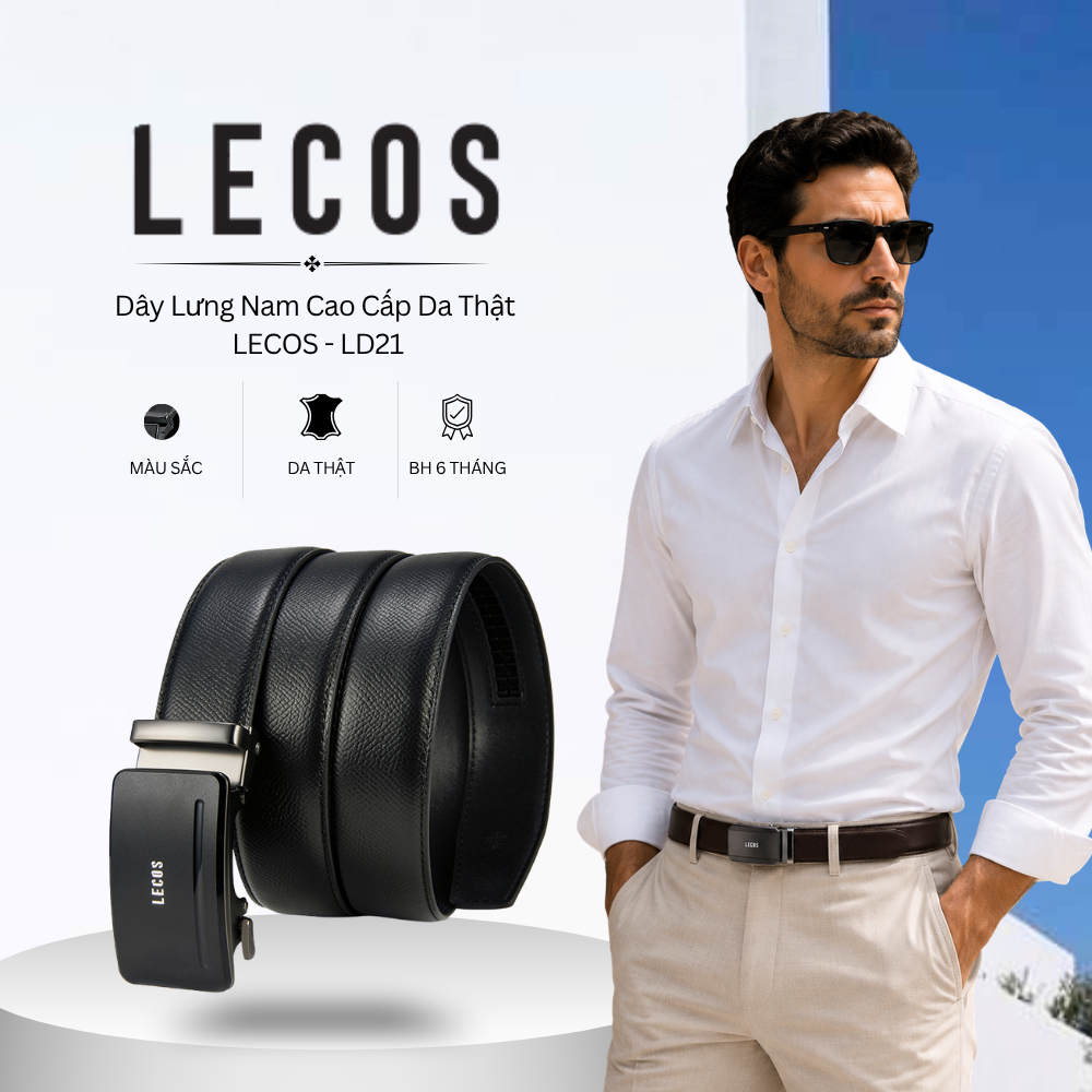 Dây Lưng Nam Cao Cấp Da Thật Lecos - LD21