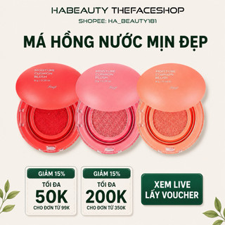Má hồng dạng nước The Face Shop trang điểm dưỡng da Hàn Quốc Moisture Cushion Blush 8g siêu mịn nâng tông sáng tự nhiên