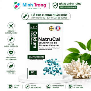 Natrucal 60 Viên Pháp–Bổ Sung Canxi Từ Tảo Biển Đỏ,Hỗ Trợ Xương Chắc Khỏe, Giảm Nguy Cơ Thiếu Canxi
