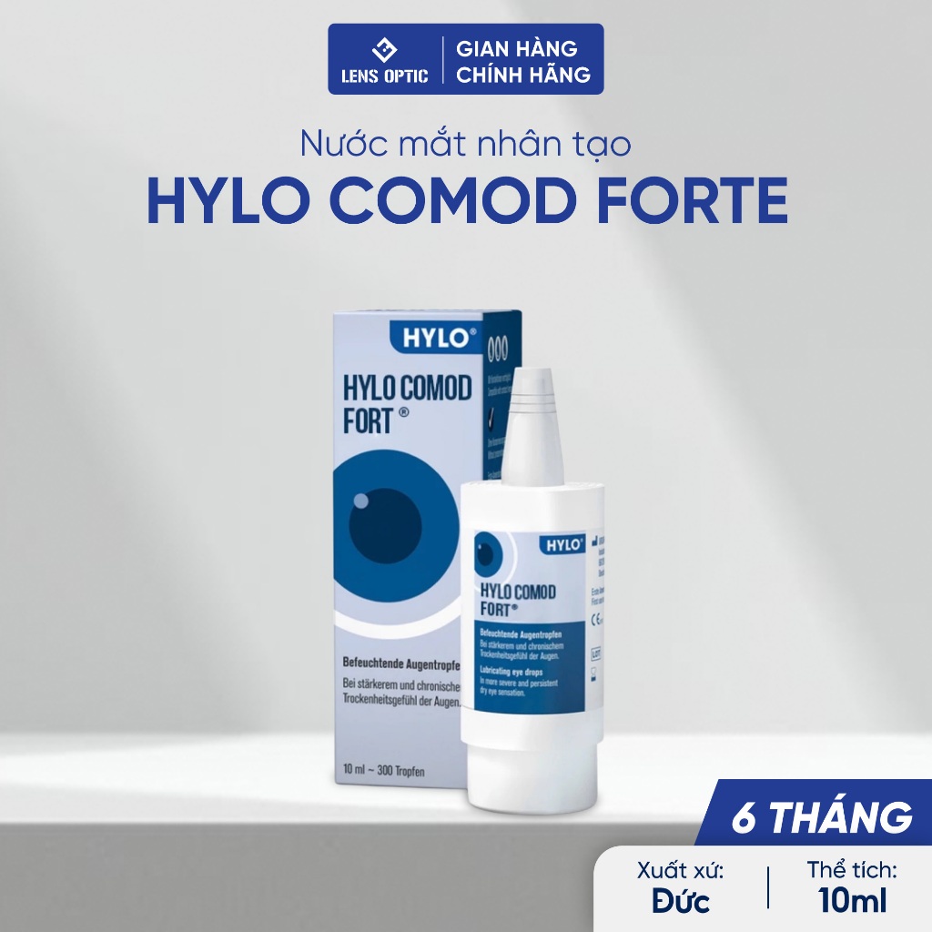 Nước mắt nhân tạo Hylo Comod Forte dung dịch nhỏ mắt 10ml dưỡng ẩm giảm khô mỏi mắt Lens Optic