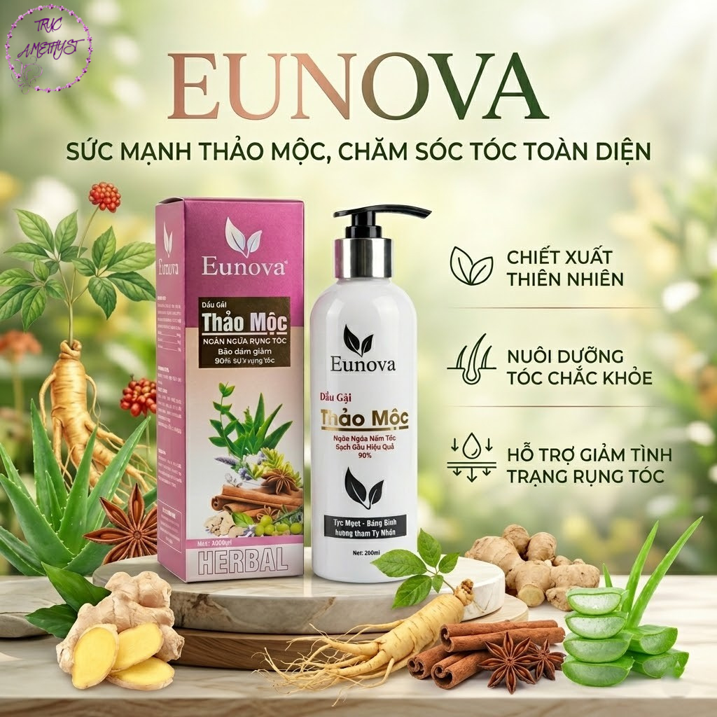 Dầu gội thảo mộc ngăn ngừa rụng tóc Eunova (new)