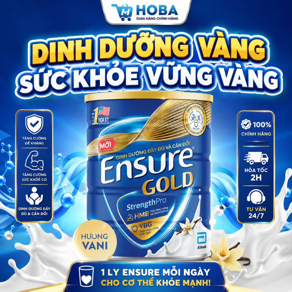 Sữa bột Ensure Gold 800g hương Vani