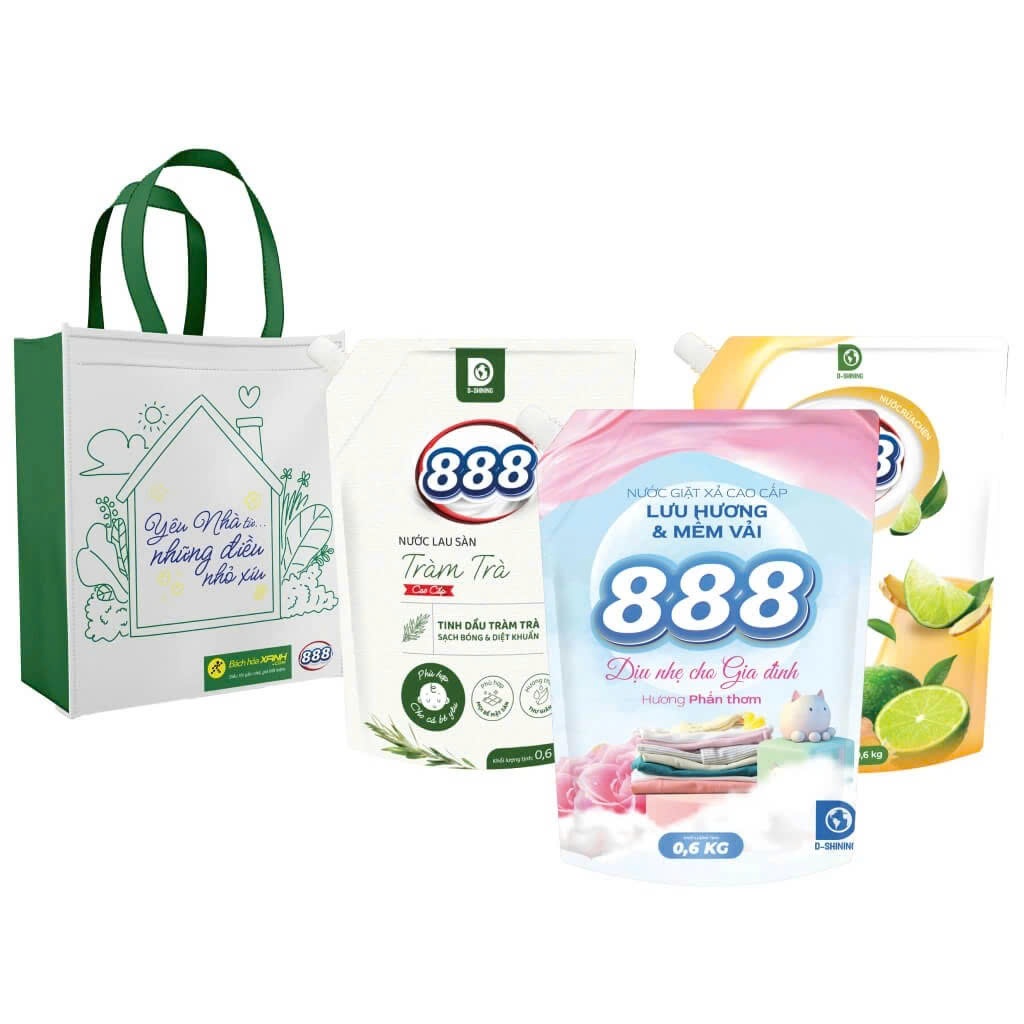 Combo nước giặt + rửa chén + lau sàn 888