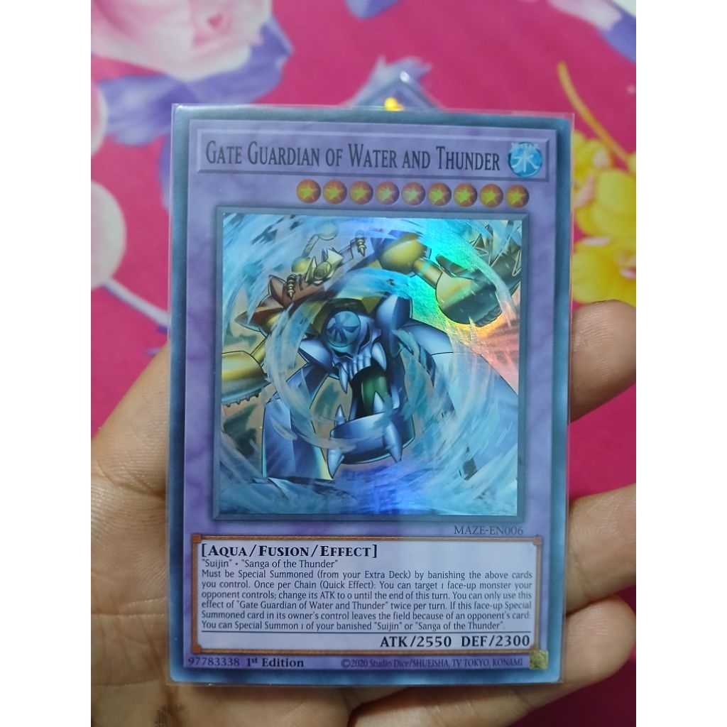 [Yugioh Biên Hòa Store] 1 lá thẻ bài Gate Guardian of Water and Thunder MAZE-EN006 Super Rare