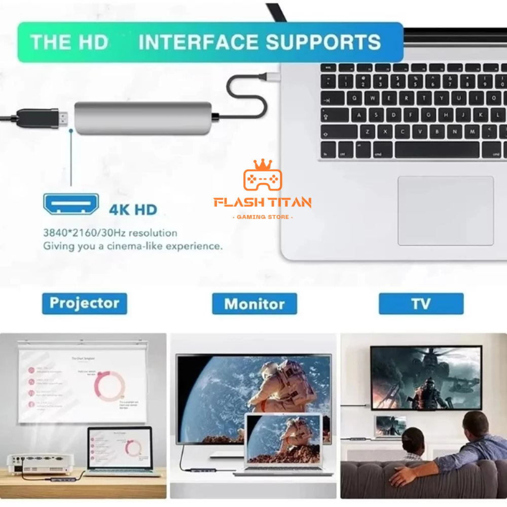 HUB chia cổng USB KingFast 8 in 1 Chuyển đổi, mở rộng cổng type C sang HDMI, USB,PD,TF dùng cho macbook laptop ipad,pc | BigBuy360 - bigbuy360.vn