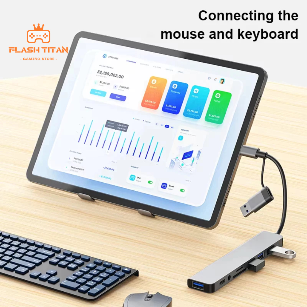 HUB chia cổng USB KingFast 8 in 1 Chuyển đổi, mở rộng cổng type C sang HDMI, USB,PD,TF dùng cho macbook laptop ipad,pc | BigBuy360 - bigbuy360.vn