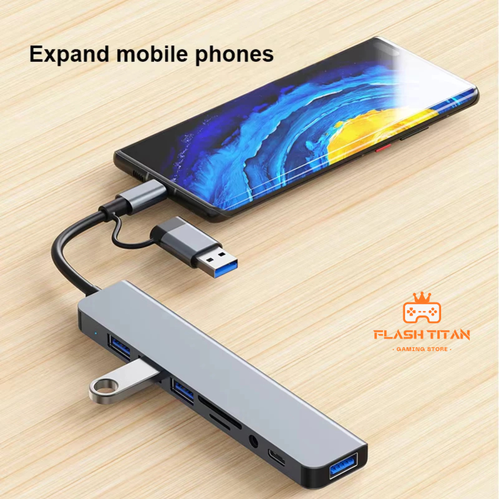 HUB chia cổng USB KingFast 8 in 1 Chuyển đổi, mở rộng cổng type C sang HDMI, USB,PD,TF dùng cho macbook laptop ipad,pc | BigBuy360 - bigbuy360.vn