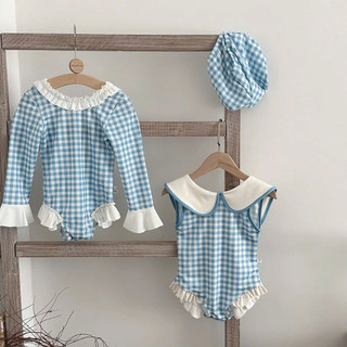 Đồ bơi cho bé gái, Set bơi dài tay chống nắng cho bé, Suit bơi liền thân bé gái đi biển từ 10-30kg Mimi Kids