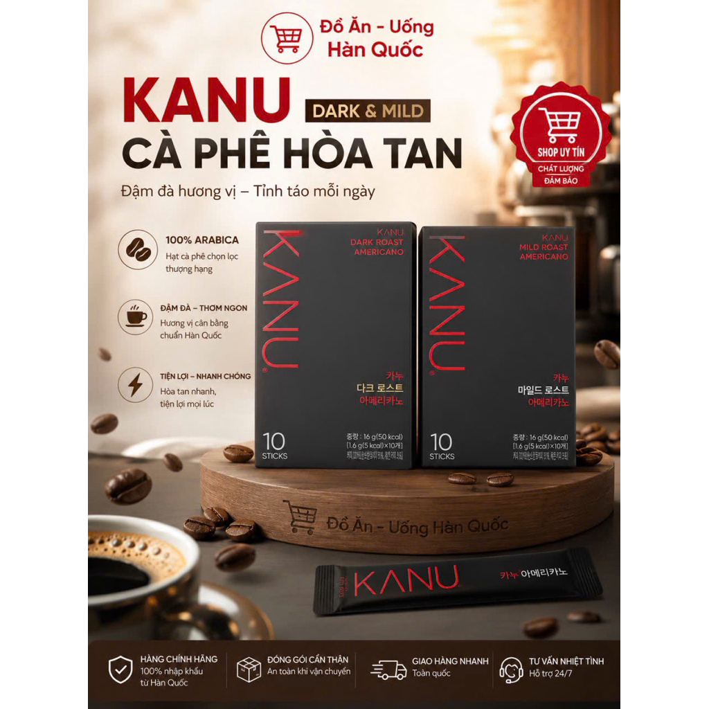 [CHÍNH HÃNG] CÀ PHÊ MAXIM KANU AMERICANO (DARK ROAST AMERICANO, MILD ROAST AMERICANO) 10T