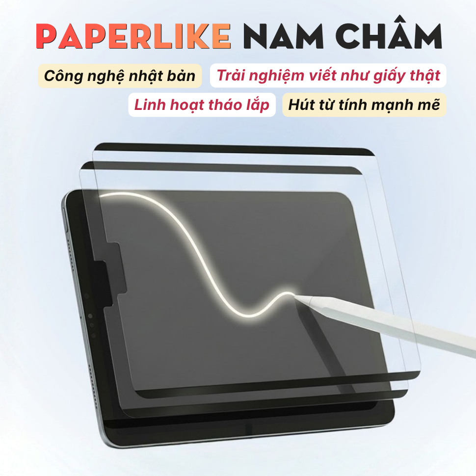 Dán Màn Hình Paperlike iPad Hít Từ Tính Nam Châm Tháo Rời  Đủ Dòng Pro Air Gen Mini