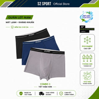 Comboo 3 quần lót boxer nam s2 sport sịp đùi cao cấp air-cool mềm mịn mát lạnh thoáng khí sbx06.cb3