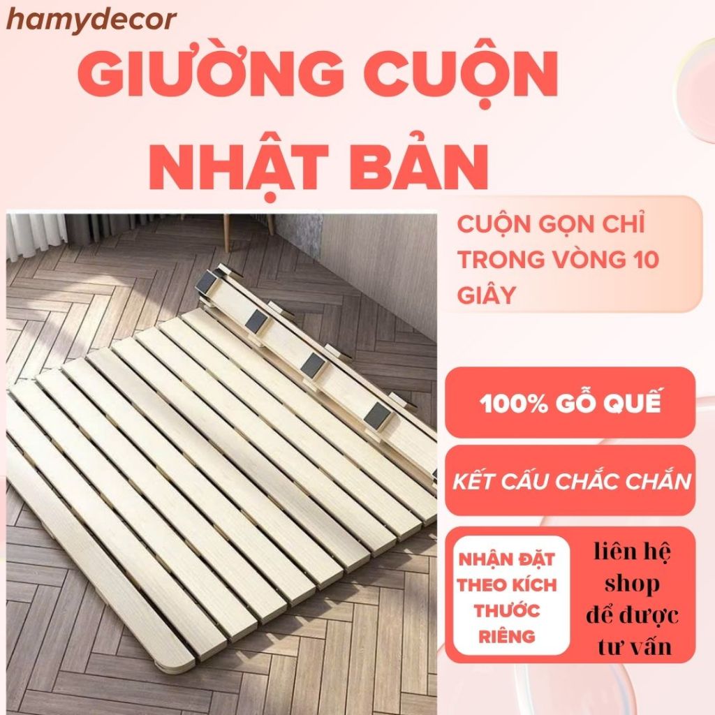 phẩm Giường Pallet Cuộn Thông Minh Gấp Gọn, Giường Cuộn Nhật Bản, Giường Cuộn Trải Sàn, Tiết Kiệm Không Gian